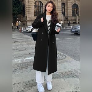 WOMEN'S Vintage JP 1893 Black 100% Wool Maxi Coat Size Missy 14